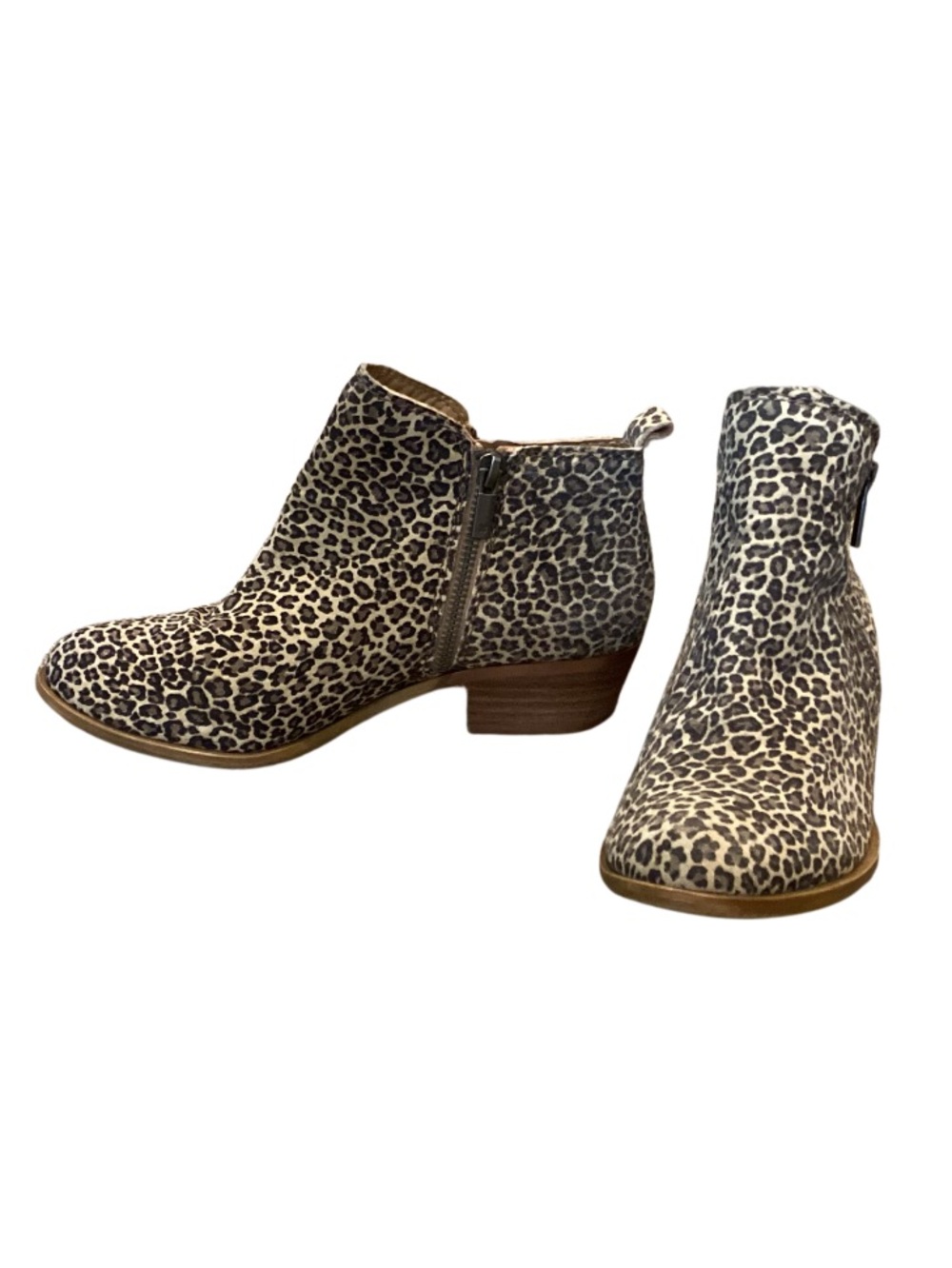 Lucky Brand Basel Leather Animal Print Women's Ankle Booties - Side Zip 7